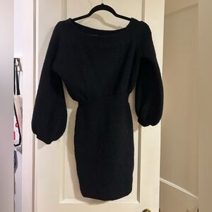 Line & Dot Black Long Sleeve Dress
